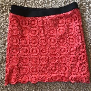 Coral mini skirt